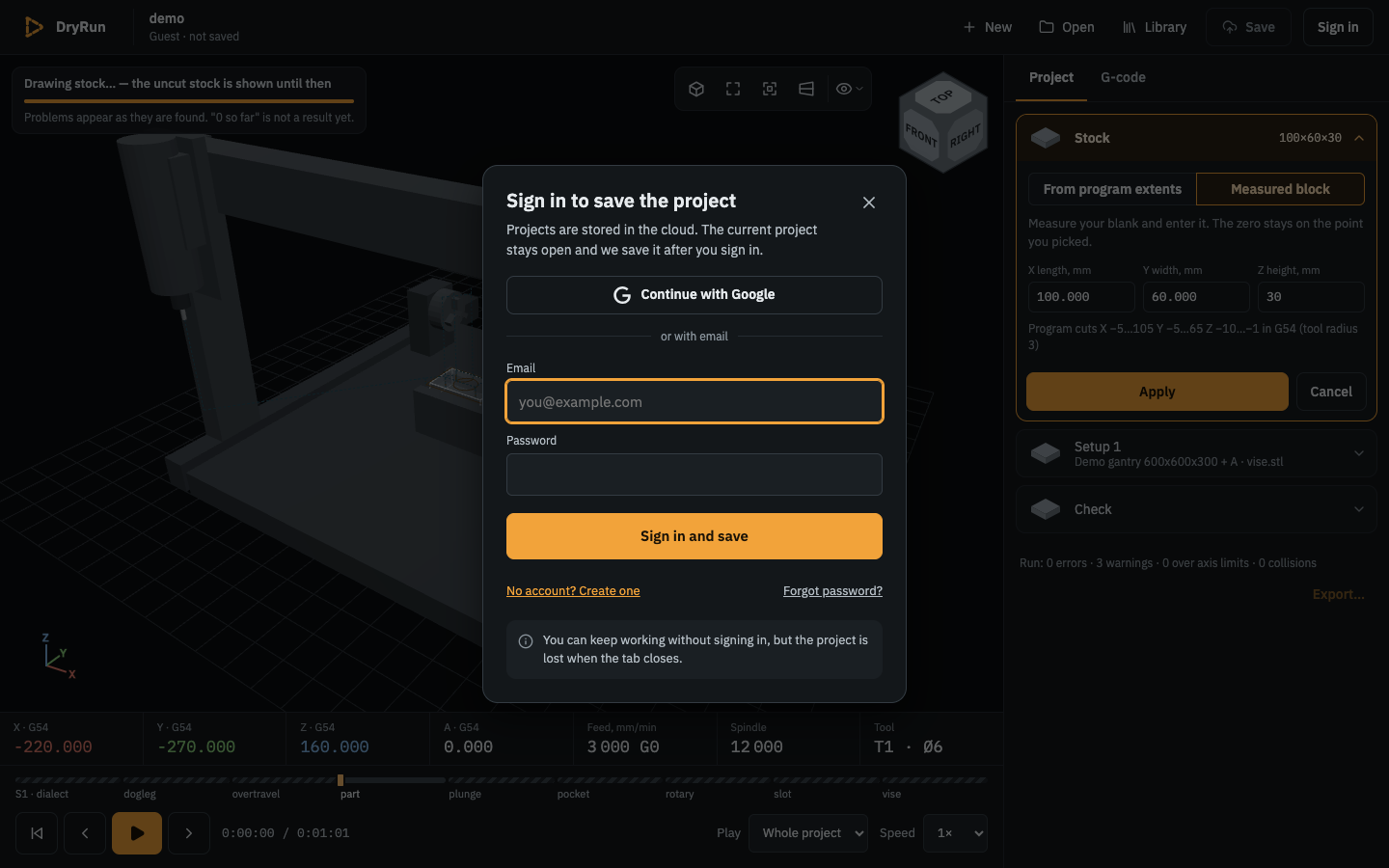 Sign in to save the project